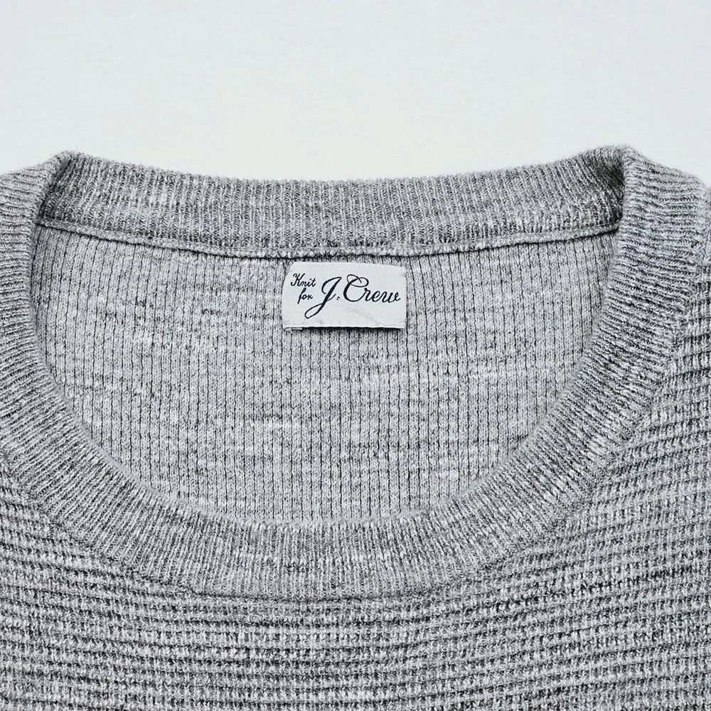 Knit for‎ J.Crew Mens XL Gray Coastal Fisherman Style Cozy Crewneck Sweater